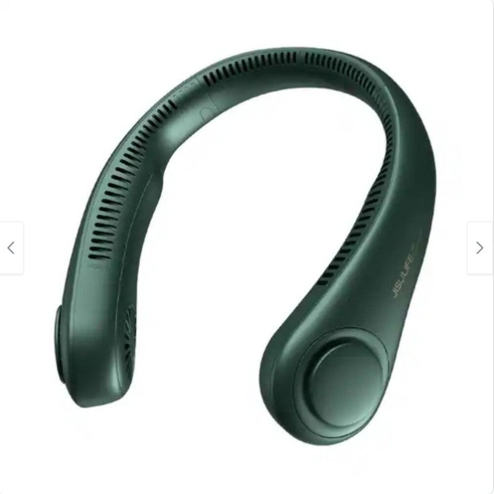 JISULIFE Green Bladeless Rechargeable Neck Fan 3 Speed